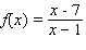 For the following one-to-one function, find the equation of the inverse.