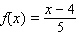 For the following one-to-one function, find the equation of the inverse.