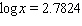 Find x in the following equation. Round your answer to the nearest integer.