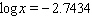 Find x in the following equation.  