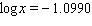 Find x in the following equation.  