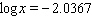 Find x in the following equation. Round the result to five decimal places, if necessary. x = __________