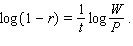 The annual rate of depreciation r on a car that is purchased for P dollars and is worth W dollars t years later can be found from the formula: Find the annual rate of depreciation on a car that is purchased for $5,000 and sold 4 years later for $2,500. Round the result to the nearest tenth of a percent. __________%
