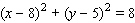 <strong>Choose the equation of the circle with the given center and radius. Center (4, 5); r = 8</strong> A) B) C) D) E)