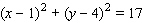 <strong>Find the equation of the circle shown in the graph. </strong> A) B) C) D) E)