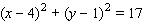 <strong>Find the equation of the circle shown in the graph. </strong> A) B) C) D) E)