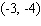 Find the distance between the following points. and