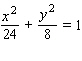 <strong>A new theme park is planning an archway at its main entrance. The arch is to be in the form of a semi-ellipse with the major axis as the span. If the span is to be 48 feet and the height at the center is to be 8 feet, what is the equation of the ellipse? </strong> A) B) C) D) E)