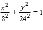 <strong>A new theme park is planning an archway at its main entrance. The arch is to be in the form of a semi-ellipse with the major axis as the span. If the span is to be 48 feet and the height at the center is to be 8 feet, what is the equation of the ellipse? </strong> A) B) C) D) E)