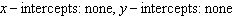 <strong>Find the x - and y -intercepts, if they exist. </strong> A) B) C) D) E)
