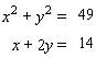 <strong>Solve the system of equations. </strong> A) B) C) D) E)