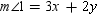 When two lines are cut by a transversal, and are one pair of alternate interior angles that are formed. If and , what relationship (in simplified form)exists between x and y ? Answer in the form x = .