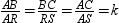 For , intersects sides and so that . If and , what is the constant of proportionality k for the extended proportion ?
