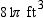 The volume of a right circular cone is exactly   . If the altitude of the cone has a length of 12 feet, what is the length of radius of the circular base?