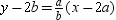 <strong>In the form , find the equation of the line that is the perpendicular- bisector of the line segment that joins (0,0)and (2 a ,2 b ).</strong> A) B) C) D)