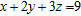 Show that for any value of , the point having the form lies on the plane whose equation is .