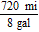 Express the rate in lowest terms. __________ mi/gal