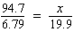 Solve the proportion. Round the result to three significant digits. __________