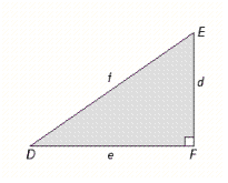 The angle opposite side d is __________.