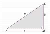 The angle adjacent to side l is __________.