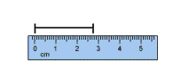 Use a metric ruler to measure the line segment. Give the result in millimeters, centimeters, and meters.