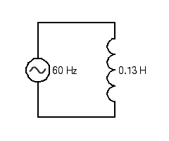 Inductive reactance (in ohms, ) equals . Find the inductive reactance in the ac circuit shown in the figure. Use the key on your calculator and round the answer to three significant digits. __________