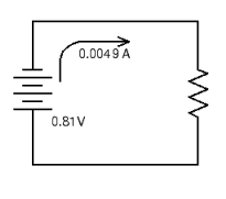 Power (in watts, W) equals voltage times current. Find the power in the circuit. Round your answer to four decimal places. __________ W