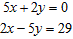 Solve the pair of linear equations by addition.