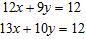 Solve the pair of linear equations by addition.