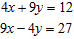 Solve the pair of linear equations by addition.