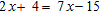 Solve the equation and check.  <div style=padding-top: 35px> 