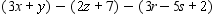 <strong>Remove the parentheses from the expression. </strong> A) 3x + y - 2z - 9 - 3r + 5s B) -3x - y - 2z - 9 - 3r + 5s C) 3x + y + 2z + 5 - 3r + 5s D) 3x + y - 2z - 5- 3r + 5s E) -3x - y + 2z + 5 - 3r + 5s