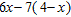 <strong>Simplify by first removing the parentheses and then combining the like terms. </strong> A) 5x - 7 B) 5x + 28 C) 13x - 7 D) 13x - 28 E) 5x - 28