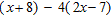 <strong>Simplify by first removing the parentheses and then combining the like terms. </strong> A) -29x + 20 B) 7x - 20 C) -7x + 20 D) -9x + 36 E) -7x + 36