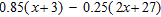 <strong>Simplify by first removing the parentheses and then combining the like terms. </strong> A) 0.35x - 4.2 B) 9.45x - 4.2 C) 0.35x - 9.3 D) 0.35x + 9.3 E) 4.2x - 0.35