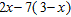 Simplify by first removing the parentheses and then combining the like terms.