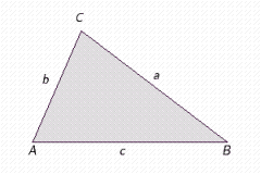 <strong>Solve the triangle using the labels as shown in the illustration (round lengths of sides to three significant digits and angles to the nearest tenth of a degree). \angle A = 42.0 °, \angle B = 48.1 °, a = 49.7 m </strong> A) b = 74.3 m, c = 55.3 m, \angle C = 42.0 ° B) b = 55.3 m, c = 74.3 m, \angle C = 42.0 ° C) b = 49.7 m, c = 55.3 m, \angle C = 89.9 ° D) b = 74.3 m, c = 55.3 m, \angle C = 89.9 ° E) b = 55.3 m, c = 74.3 m, \angle C = 89.9 °