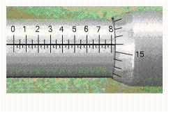 Read the measurement shown on the U.S. micrometer.  