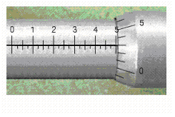 Read the measurement shown on the U.S. micrometer.  
