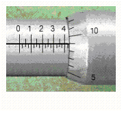 Read the measurement shown on the U.S. micrometer.  