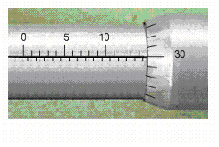 Read the measurement shown on the metric micrometer.  