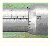 Read the measurement shown on the metric micrometer.  