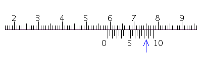 Read the measurement shown on each vernier caliper. __________ mm
