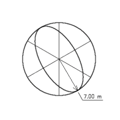<strong>Follow the rules for working with measurements. Find the surface area and the volume of the sphere. </strong> A) A = 606 m <sup>2</sup>, V = 1,450 m <sup>3</sup> B) A = 561 m <sup>2</sup>, V = 1,495 m <sup>3</sup> C) A = 176 m <sup>2</sup>, V = 264 m <sup>3</sup> D) A = 646 m <sup>2</sup>, V = 1,410 m <sup>3</sup> E) A = 616 m <sup>2</sup>, V = 1,440 m <sup>3</sup>