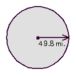 <strong>Find the circumference and the area of the circle. Use the rules for working with measurements. </strong> A) The circumference is 313 mi, the area is 15,600 mi <sup>2</sup>. B) The circumference is 626 mi, the area is 15,600 mi <sup>2</sup>. C) The circumference is 313 mi, the area is 7,790 mi <sup>2</sup>. D) The circumference is 157 mi, the area is 15,600 mi <sup>2</sup>. E) The circumference is 626 mi, the area is 11,690 mi <sup>2</sup>.