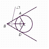 <strong>In the illustration, the length of AC is 2, and the distance between B and center C is 6. Find the length of \overline{AB} . Round your answer to the nearest hundredth. </strong> A) \overline { A B } = 5.55 B) \overline { A B } = 8.49 C) \overline { A B } = 11.31 D) \overline { A B } = 5.66 E) \overline { A B } = 1.77