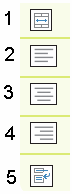 In the accompanying figure, item ____ shows the button that aligns text at the left edge of the cell.