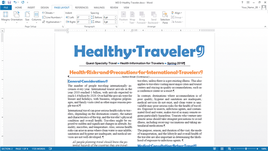 In the document shown in the accompanying figure, where is the insertion point?