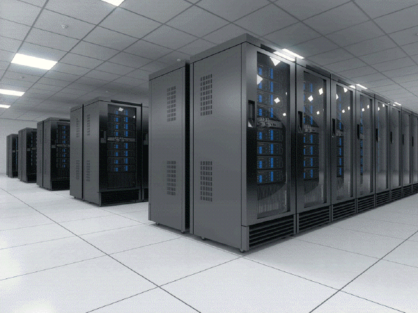 <strong> Which of the following is a network of several servers, like those in the accompanying figure, together in a single location?</strong> A) server farm B) server unit C) server mainframe D) server aggregate