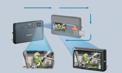 Often used by photojournalists, which of the following is a portable version of the technology shown in the accompanying figure that has many lenses and other attachments?
